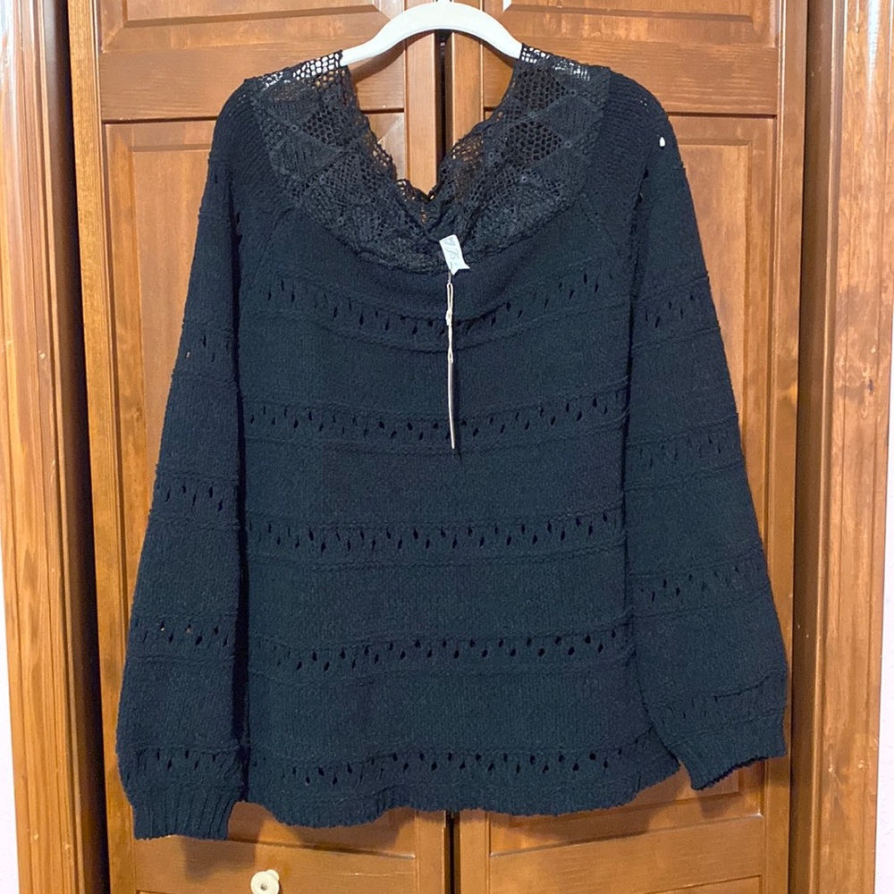 Black lace sweater
